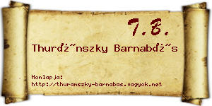 Thuránszky Barnabás névjegykártya